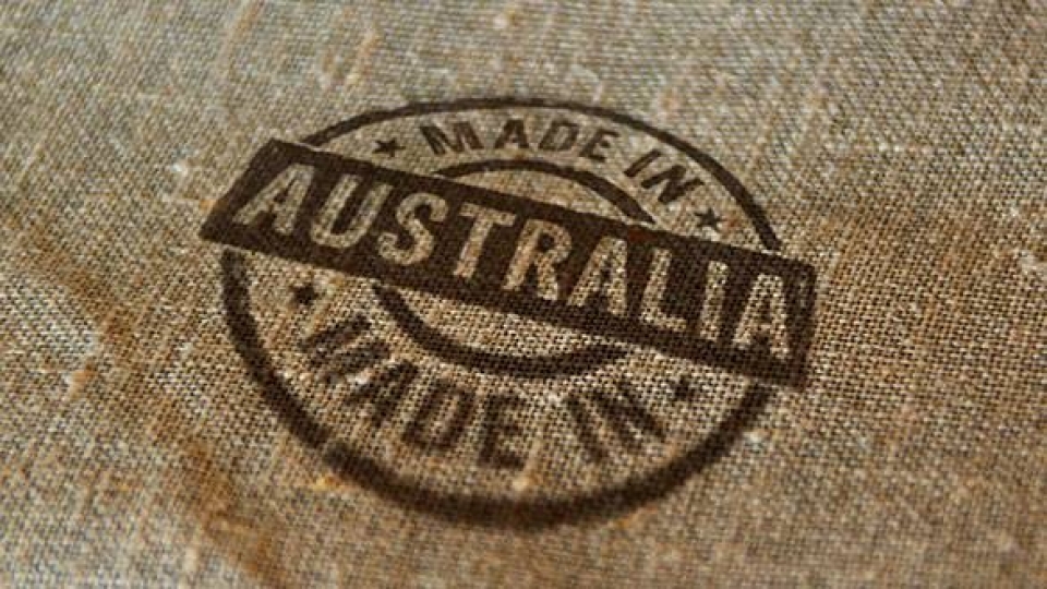 Made in Australia logo on material