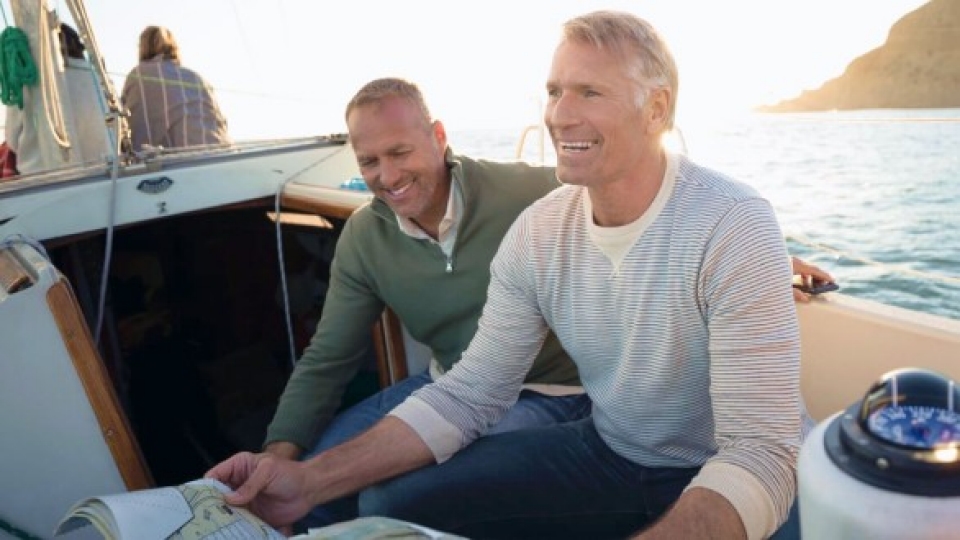 Two men on yacht