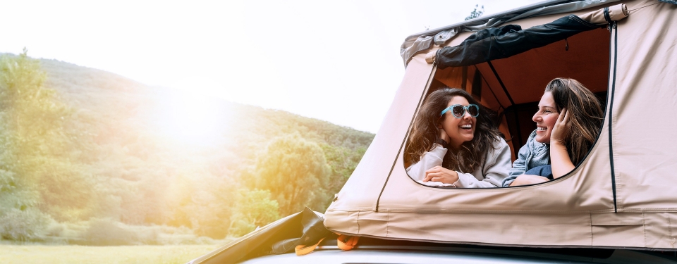 Happy couple with mobile phones