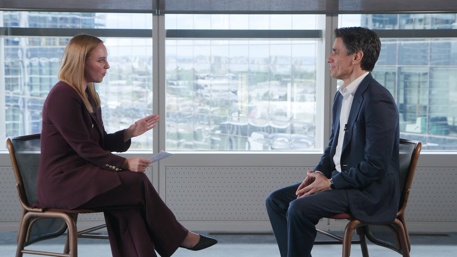 ANZ Chief Executive Officer Nuno Matos speaks with Alicia Muling ...
