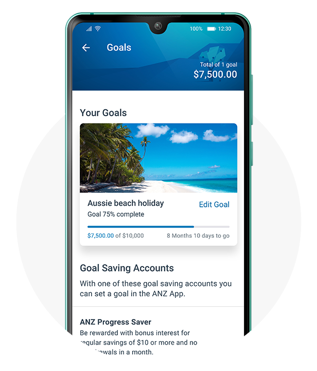 use a picture to visualize your goals in the ANZ app