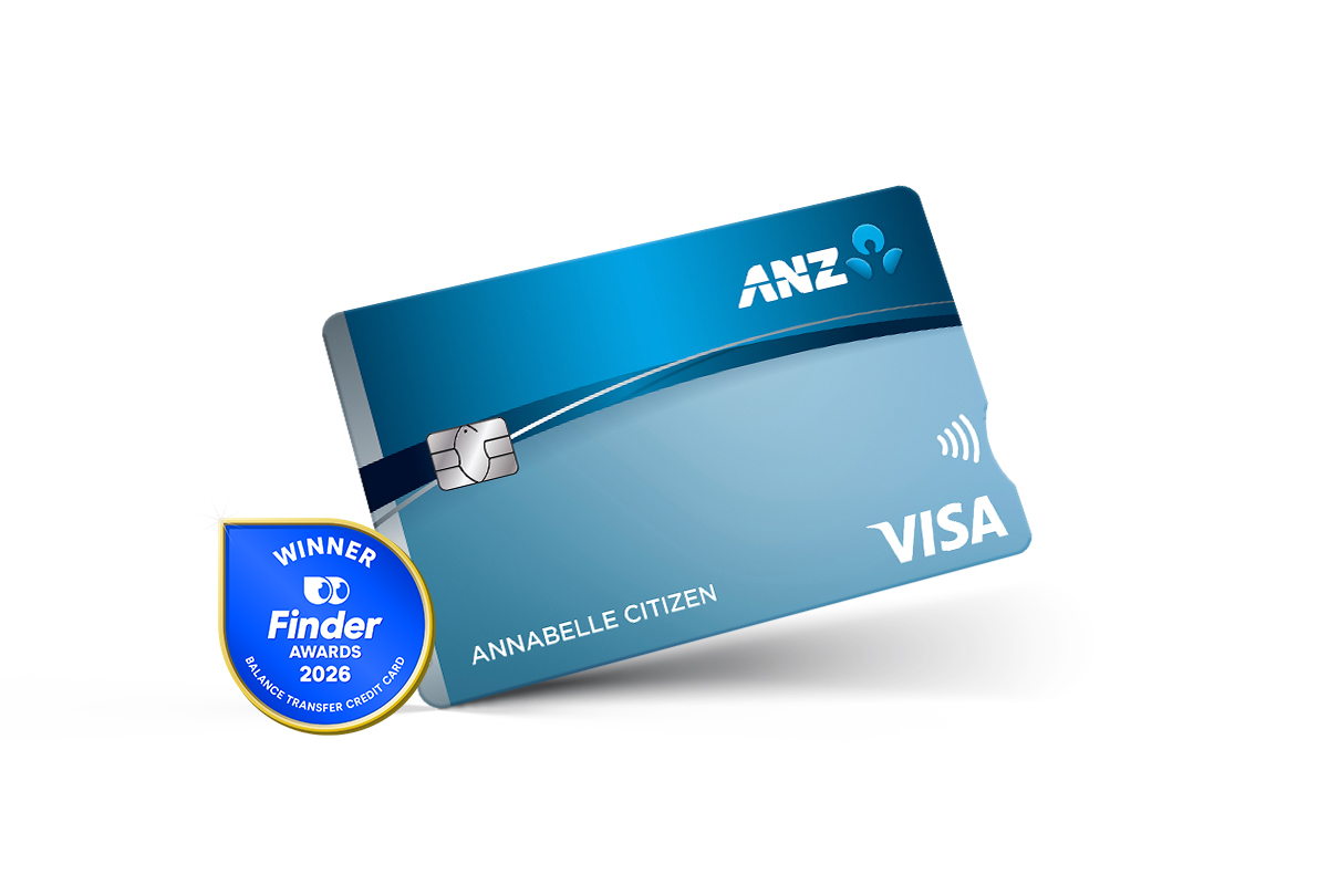 Front view of ANZ Low Rate credit card with Visa logo visible