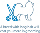 A breed with long hair will cost you more in grooming.