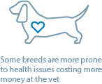 Some breeds are more prone to health issues costing more money at the vet.